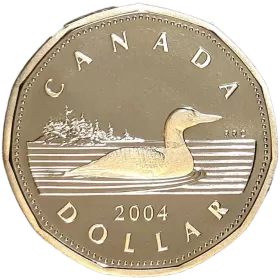 2004 Canadian $1 Common Loon Dollar Proof Coin