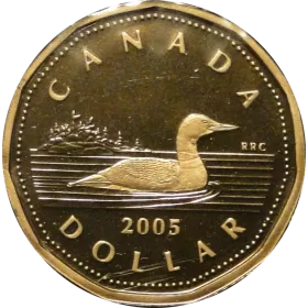 2005 Canadian $1 Common Loon Dollar Proof Coin