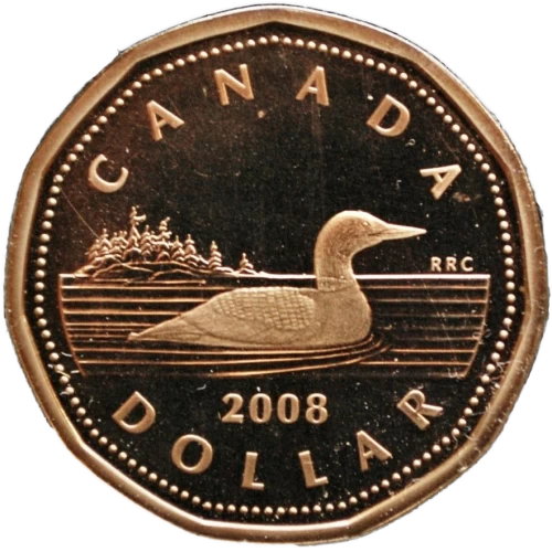 2008 Canadian $1 Common Loon Dollar Proof Coin