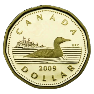 2009 Canadian $1 Common Loon Dollar Proof Coin 2009 Canadian $1 Common Loon Dollar Proof Coin