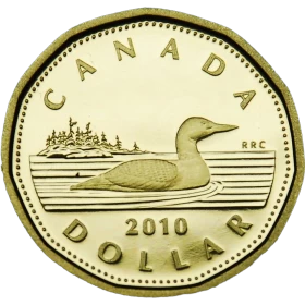 2010 Canadian $1 Common Loon Dollar Proof Coin