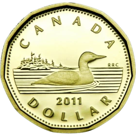 2011 Canadian $1 Common Loon Dollar Proof Coin