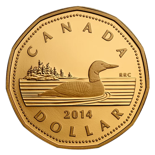 2014 Canadian $1 Common Loon Dollar Proof Coin