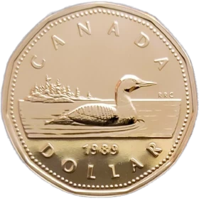 1989 Canadian $1 Common Loon Dollar Specimen Coin