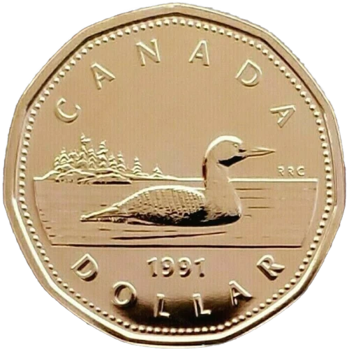 1991 Canadian $1 Common Loon Dollar Specimen Coin