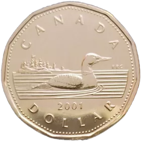2001 Canadian $1 Common Loon Dollar Specimen Coin