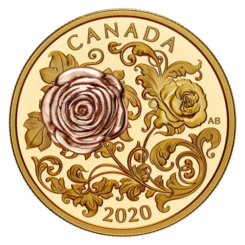 2020 Canadian $200 The Queen Elizabeth Rose - 1 oz Pure Gold Coin