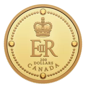 2022 (1952-) Canadian $200 Queen Elizabeth II's Royal Cypher - 1 oz Pure Gold Coin