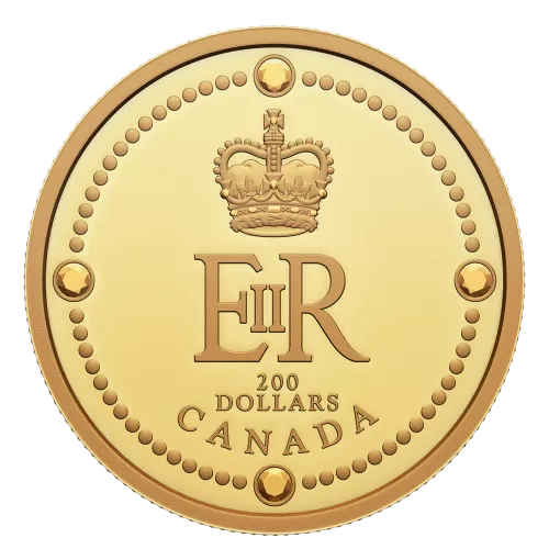 2022 (1952-) Canadian $200 Queen Elizabeth II's Royal Cypher - 1 oz Pure Gold Coin