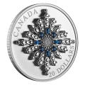 2024 Canadian $20 Sapphire Jubilee Snowflake Brooch 1 oz Fine Silver Coin