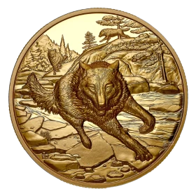 2025 Canada $200 Great Hunters: Grey Wolf - Pure Gold Coin (Ultra-High Relief) - No COA or box (coin in capsule only)