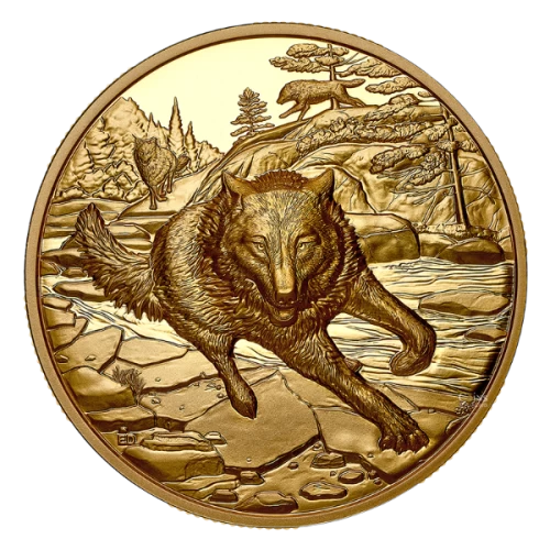2025 Canada $200 Great Hunters: Grey Wolf - Pure Gold Coin (Ultra-High Relief) - No COA or box (coin in capsule only)
