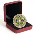 2014 Canadian $20 Stained Glass: Casa Loma - 1 oz Fine Silver Coloured Coin (coin is toned)