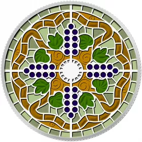 2014 Canadian $20 Stained Glass: Casa Loma - 1 oz Fine Silver Coloured Coin (coin is toned)