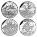 2015 Canada $20 North American Sportfish: 4-Coin 1 oz Fine Silver Set in Presentation Box