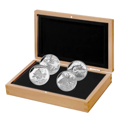2015 Canada $20 North American Sportfish: 4-Coin 1 oz Fine Silver Set in Presentation Box
