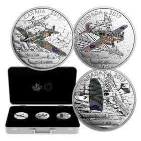 2017 Canadian $20 Aircraft of the Second World War - 1 oz Fine Silver 3-Coin Set