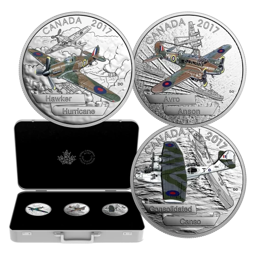 2017 Canadian $20 Aircraft of the Second World War - 1 oz Fine Silver 3-Coin Set