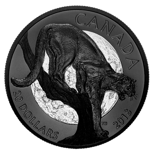 2018 Canadian $20 Nocturnal by Nature: The Cunning Cougar - 1 oz Fine Silver Coin