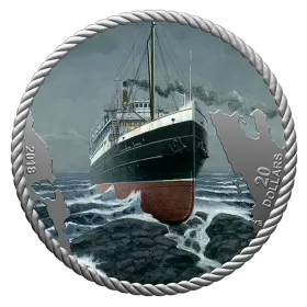 2018 Canadian $20 The Sinking of the SS Princess Sophia 1 oz Fine Silver Coin