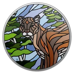 2018 Canadian $20 Canadian Mosaics: Cougar - 1 oz Fine Silver Coin