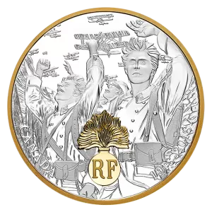 2018 (1918-) Canada $20 First World War Allies: France - 1 oz Fine Silver & Gold-plated Coin - no outside box & slightly tarnished