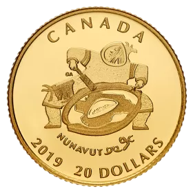 2019 Canadian $20 20th Anniversary of Nunavut - 1/10 oz Pure Gold Coin