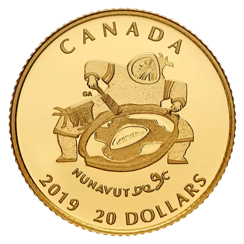 2019 Canadian $20 20th Anniversary of Nunavut - 1/10 oz Pure Gold Coin
