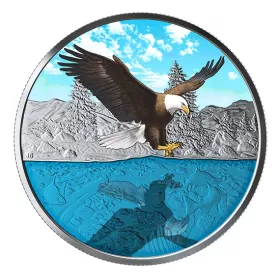 2019 Canadian $20 Bald Eagle Reflection - 1 oz Fine Silver Coloured Coin