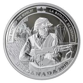 2019 Canadian $20 Second World War Battlefront Series: The Battle of the Scheldt - 1 oz Fine Silver Coin