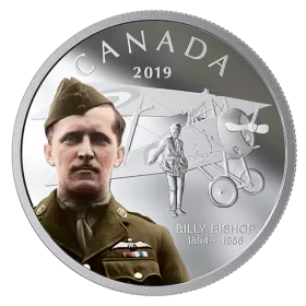 2019 Canadian $20 Billy Bishop - 1 oz Fine Silver Coloured Coin