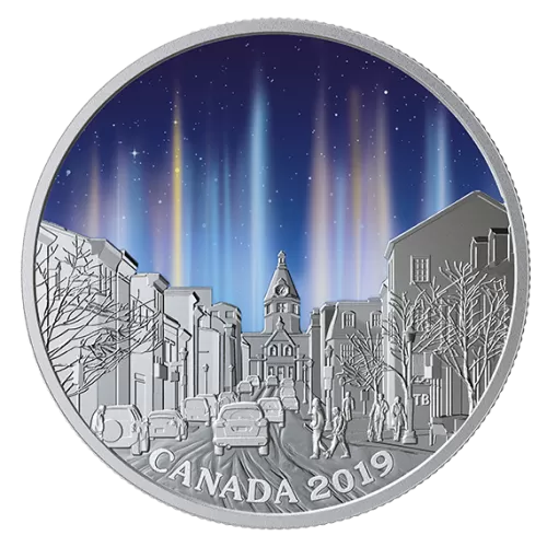 2019 Canadian $20 Sky Wonders: Light Pillars - 1 oz Fine Silver Coloured Coin