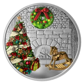 2019 Canadian $20 Murano Glass Holiday Wreath 1 oz Fine Silver Coloured Coin
