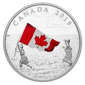 2019 Canadian $20 Canada's National Flag - 1 oz Fine Silver Coloured Coin