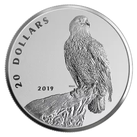 2019 Canadian $20 The Valiant One: Bald Eagle - 1 oz Fine Silver Coin