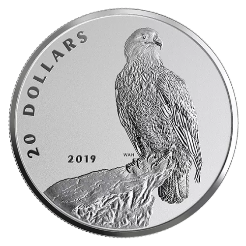 2019 Canadian $20 The Valiant One: Bald Eagle - 1 oz Fine Silver Coin
