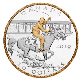 2019 Canadian $20 Victory Stampede - 1 oz Fine Silver & Gold-plated Coin