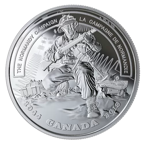 2019 (1944-) Canadian $20 Second World War Battlefront Series: The Normandy Campaign - 1 oz Fine Silver Coin