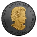 2020 Canadian $20 Black and Gold: The Canadian Horse - 1 oz Fine Silver Gold-plated Coin