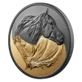 2020 Canadian $20 Black and Gold: The Canadian Horse - 1 oz Fine Silver Gold-plated Coin