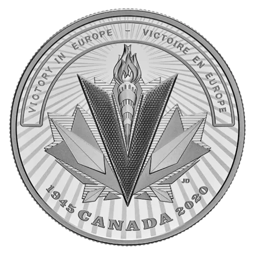2020 (1945-) Canadian $20 Second World War Battlefront Series: Victory in Europe - 1 oz Fine Silver Coin