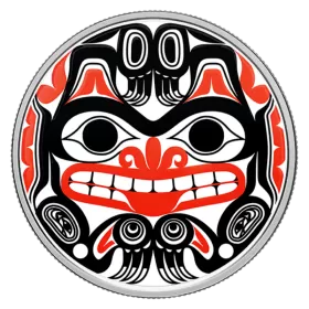 2020 Canadian $20 Bill Reid: Xhuwaji, Haida Grizzly Bear 1 oz Fine Silver Coloured Coin