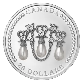 2021 Canadian $20 Her Majesty Queen Elizabeth's Lover's Knot Tiara - 1 oz Swarovski® Crystal & Fine Silver Coin
