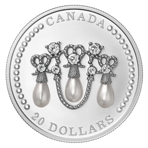 2021 Canadian $20 Her Majesty Queen Elizabeth's Lover's Knot Tiara - 1 oz Swarovski® Crystal & Fine Silver Coin