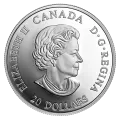 2022 (1972-) Canadian $20 Medal of Bravery 50th Anniv 1 oz Fine Silver Coloured Coin
