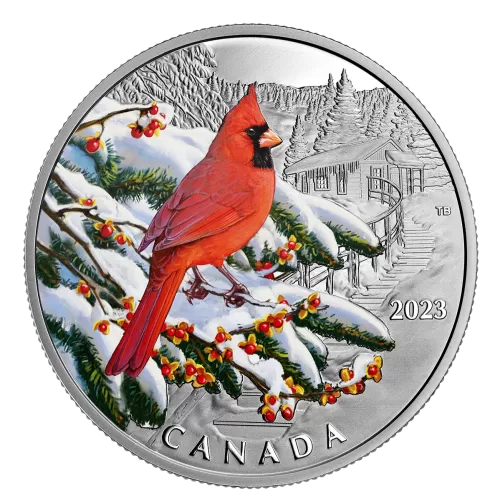 2023 Canadian $20 Colourful Birds: Northern Cardinal - 1 oz Fine Silver Coin