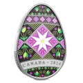 2024 Canadian $20 Contemporary Ukrainian Pysanka - 1 oz Fine Silver Egg-Shaped Coloured Coin
