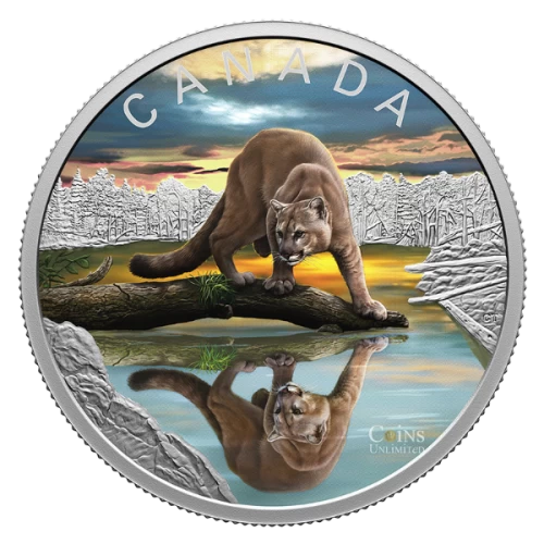 2024 Canada $20 Wildlife Reflections: Cougar - 1 oz Fine Silver Coloured Coin