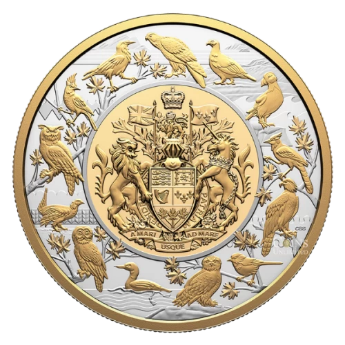 2024 Canada $50 Heraldic Landscape: Birds of Canada - 5 oz Fine Silver Coin