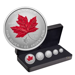 2025 (1965-) Canada 5-Coin 60th Anniversary of National Flag Fine Silver Fractional Set
